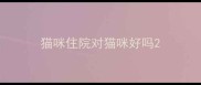 猫咪住院对猫咪好吗