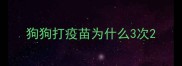 狗狗打疫苗为什么3次