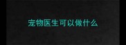 宠物医生可以做什么