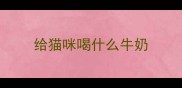 给猫咪喝什么牛奶