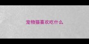 宠物猫喜欢吃什么