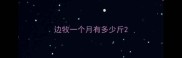 边牧一个月有多少斤