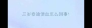 三岁泰迪便血怎么回事