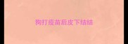 狗打疫苗后皮下结结
