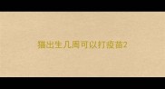 猫出生几周可以打疫苗