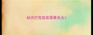 幼犬打完疫苗需要多久