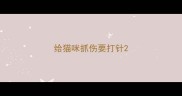 给猫咪抓伤要打针