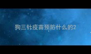 狗三针疫苗预防什么的