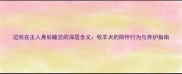 边牧在主人身后睡觉的深层含义牧羊犬的陪伴行为与养护指南