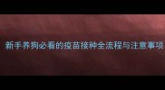 3周龄后开始接种新手养狗必看的疫苗接种全流程与注意事项附免疫时间表
