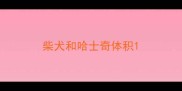 柴犬和哈士奇体积