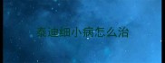 泰迪细小病怎么治
