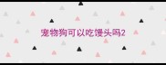 宠物狗可以吃馒头吗