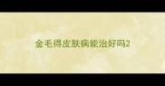 金毛得皮肤病能治好吗