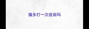 猫多打一次疫苗吗