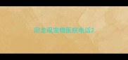 回龙观宠物医院电话