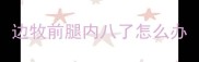 边牧前腿内八了怎么办