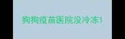 狗狗疫苗医院没冷冻