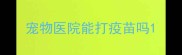 宠物医院能打疫苗吗