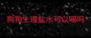 狗狗生理盐水可以喝吗