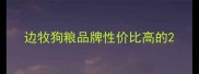 边牧狗粮品牌性价比高的