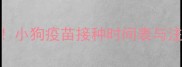 幼犬必看小狗疫苗接种时间表与注意事项全