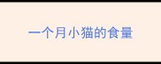 一个月小猫的食量