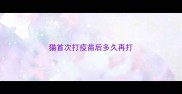 猫首次打疫苗后多久再打