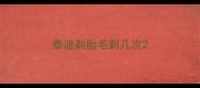 泰迪剃胎毛剃几次
