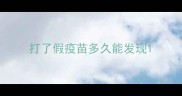 打了假疫苗多久能发现