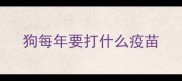 狗每年要打什么疫苗