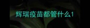 辉瑞疫苗都管什么