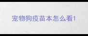 宠物狗疫苗本怎么看