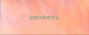 边牧20天吃什么