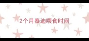 2个月泰迪喂食时间
