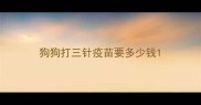 狗狗打三针疫苗要多少钱