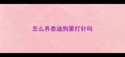 怎么养泰迪狗要打针吗