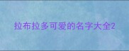 拉布拉多可爱的名字大全