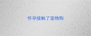怀孕接触了宠物狗