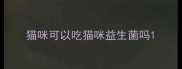 猫咪可以吃猫咪益生菌吗