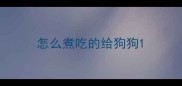 怎么煮吃的给狗狗