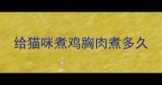 给猫咪煮鸡胸肉煮多久
