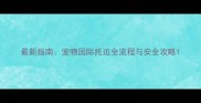 最新指南宠物国际托运全流程与安全攻略