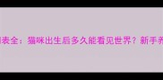 幼猫睁眼时间表全猫咪出生后多久能看见世界新手养猫必读指南