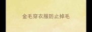 金毛穿衣服防止掉毛