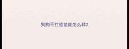 狗狗不打疫苗能怎么样