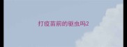 打疫苗前的驱虫吗