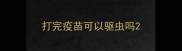 打完疫苗可以驱虫吗