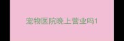 宠物医院晚上营业吗