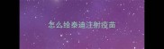 怎么给泰迪注射疫苗